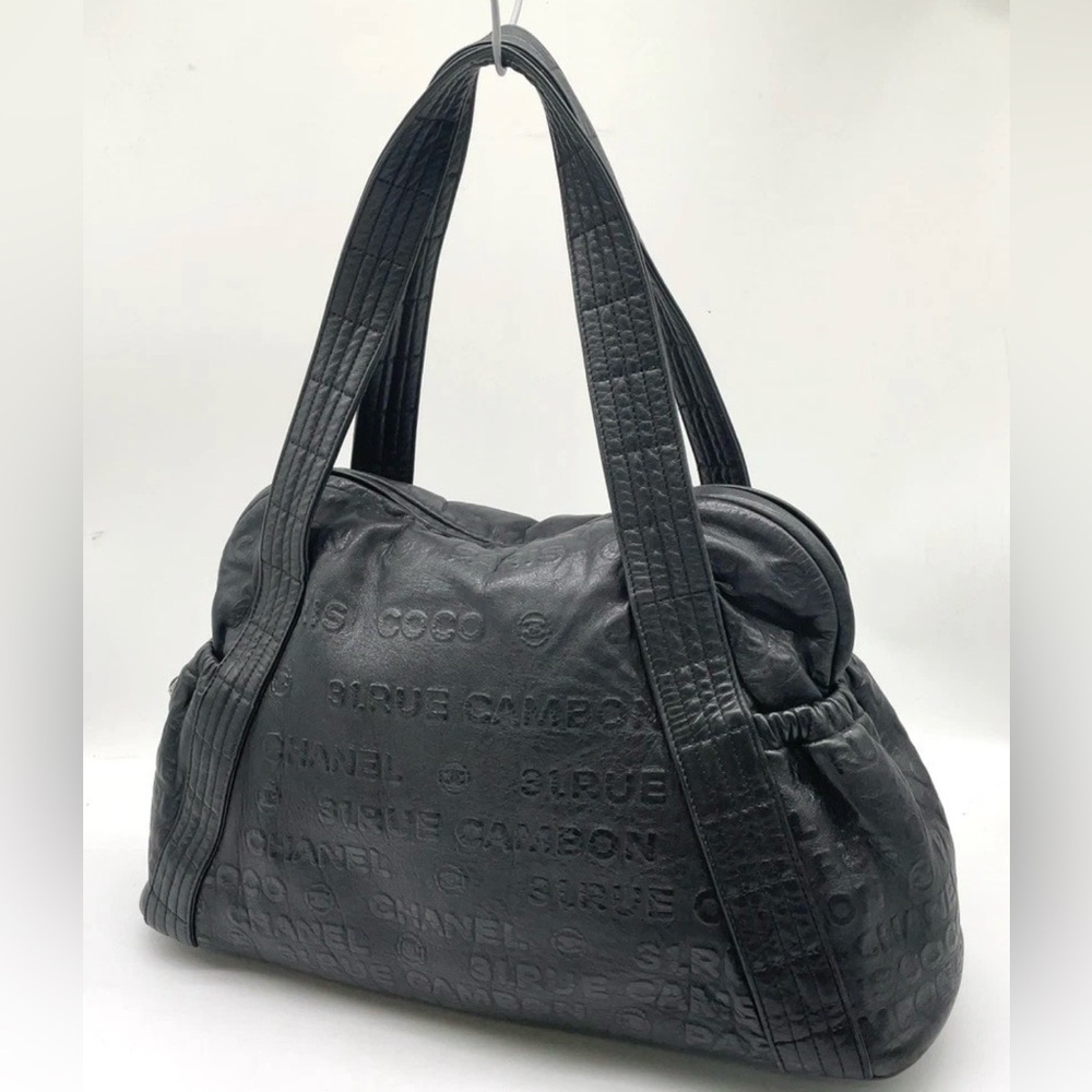 Chanel Black Calfskin Rue Cambon Embossed Unlimited Shoulder Bag - Picture 2 of 14